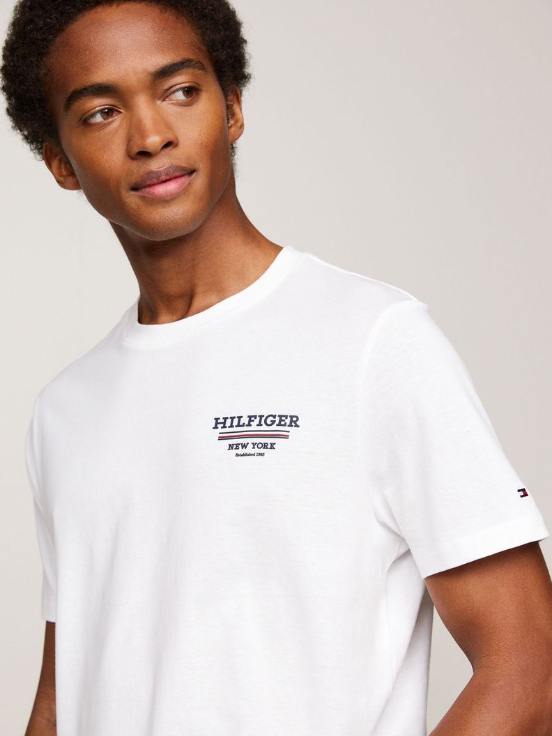 Polera Global Stripe Con Logo Blanco Tommy Hilfiger-3