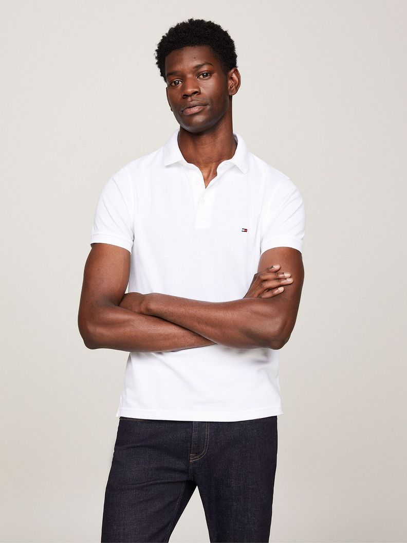 Polo Essential Slim Fit Blanco Tommy Hilfiger-0