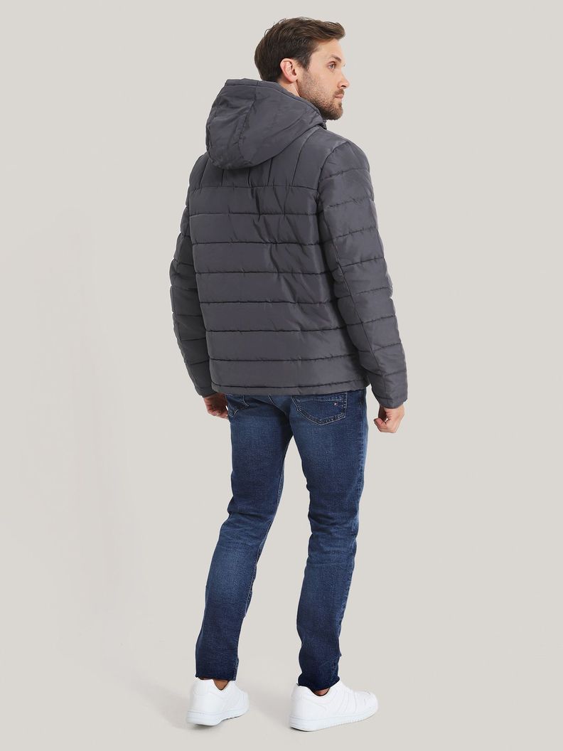 Parka Hoodie Quilted Con Logo Gris Tommy Hilfiger-2