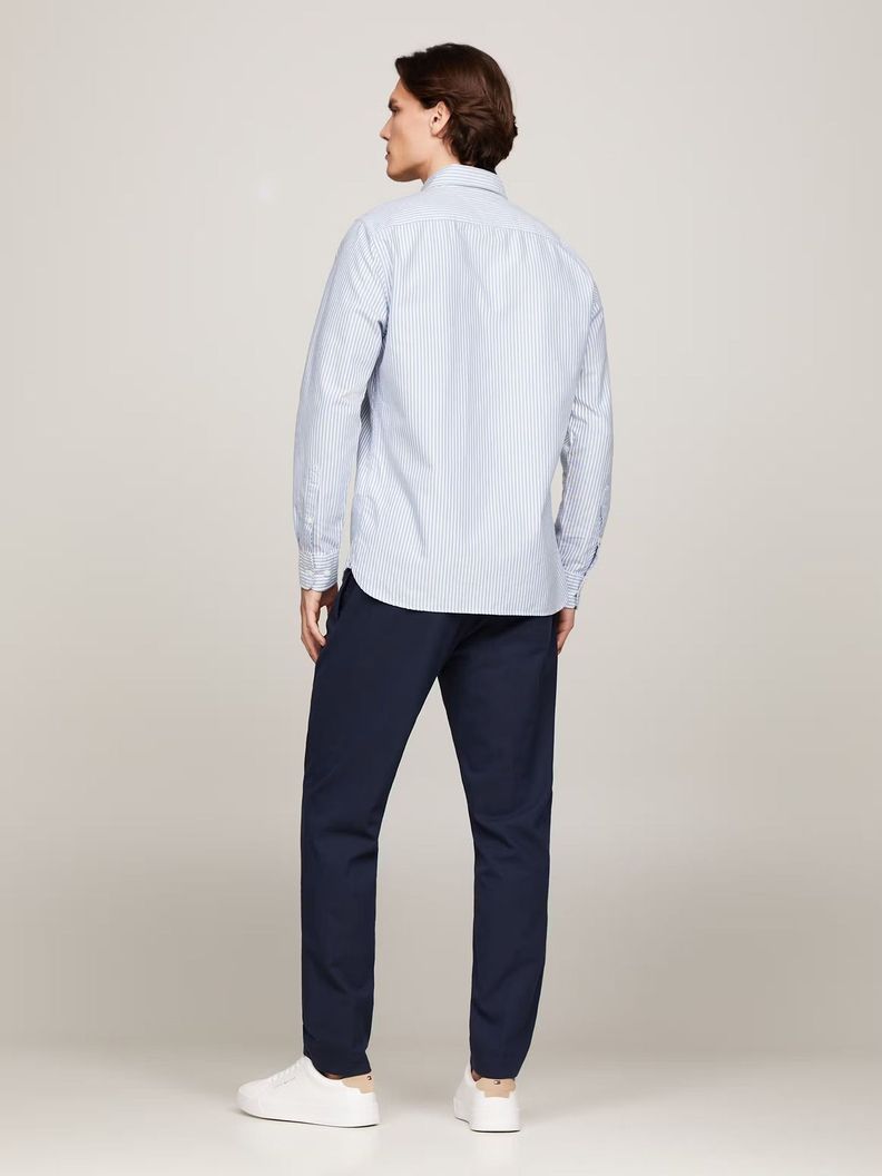 Camisa Heritage De Rayas Regular Fit Celeste Tommy Hilfiger-2