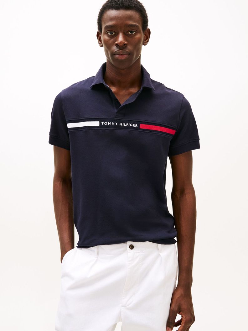 Polo Chest Insert Logo Azul Tommy Hilfiger-0