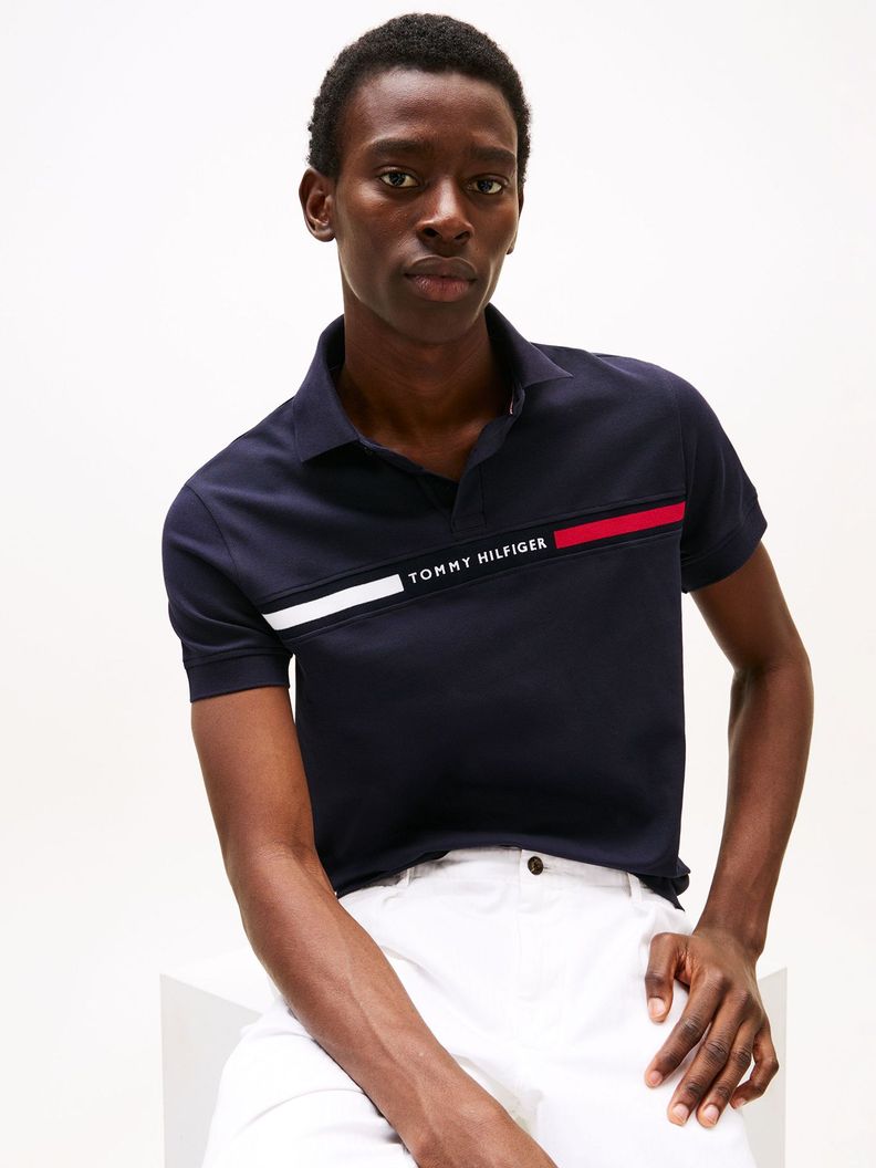 Polo Chest Insert Logo Azul Tommy Hilfiger-3