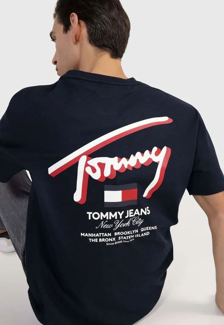 Polera Con Logo 3D Regular Fit Azul Tommy Jeans-4