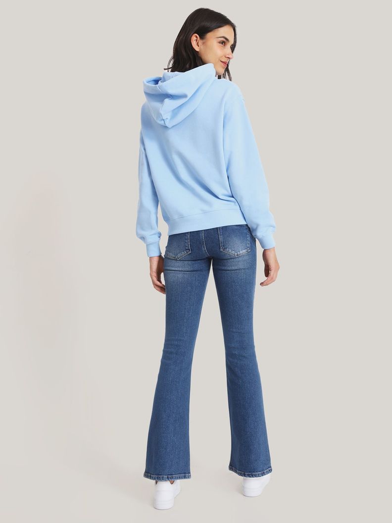 Polerón Hoodie C Logo Bordado Azul Tommy Hilfiger-2