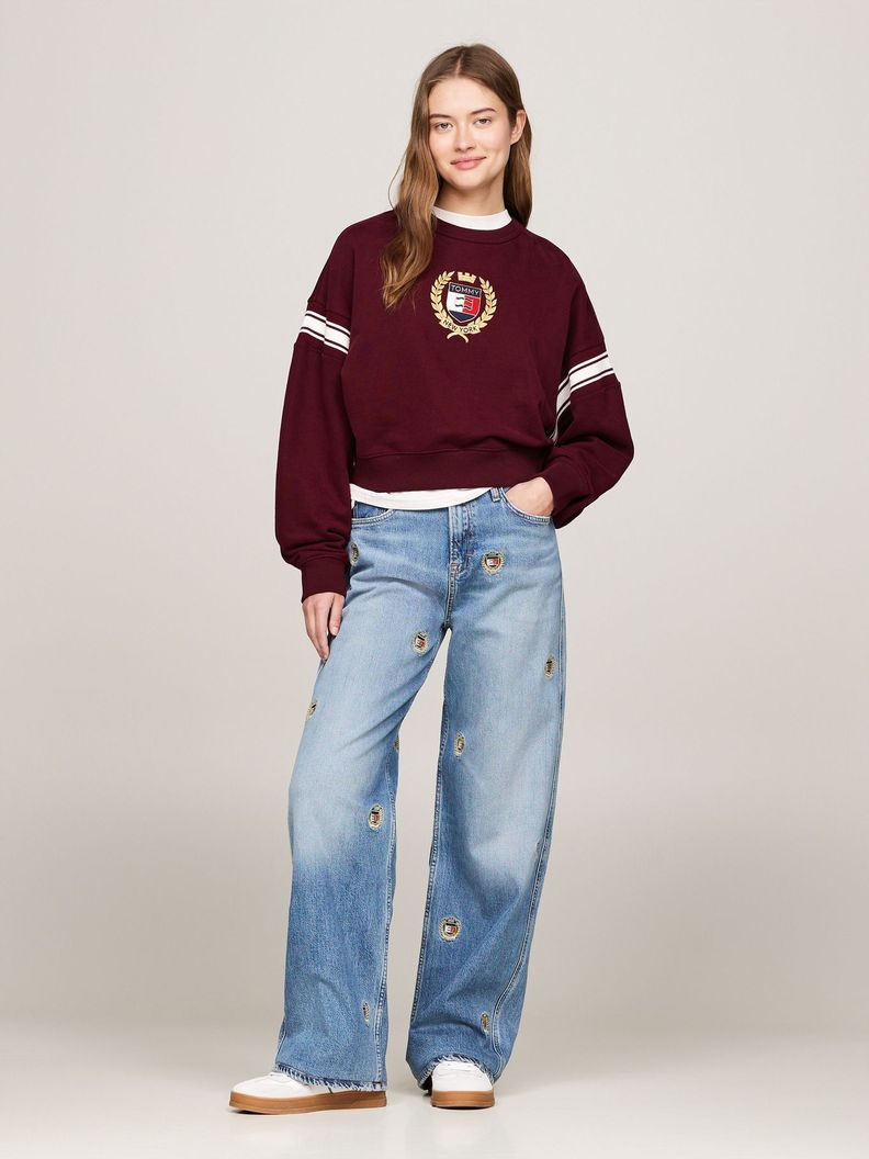 Polerón Crest Preppy Logo Burdeo Tommy Hilfiger-1