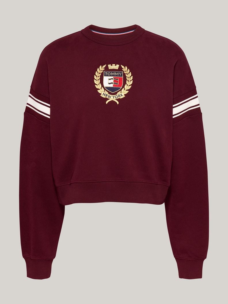 Polerón Crest Preppy Logo Burdeo Tommy Hilfiger-4