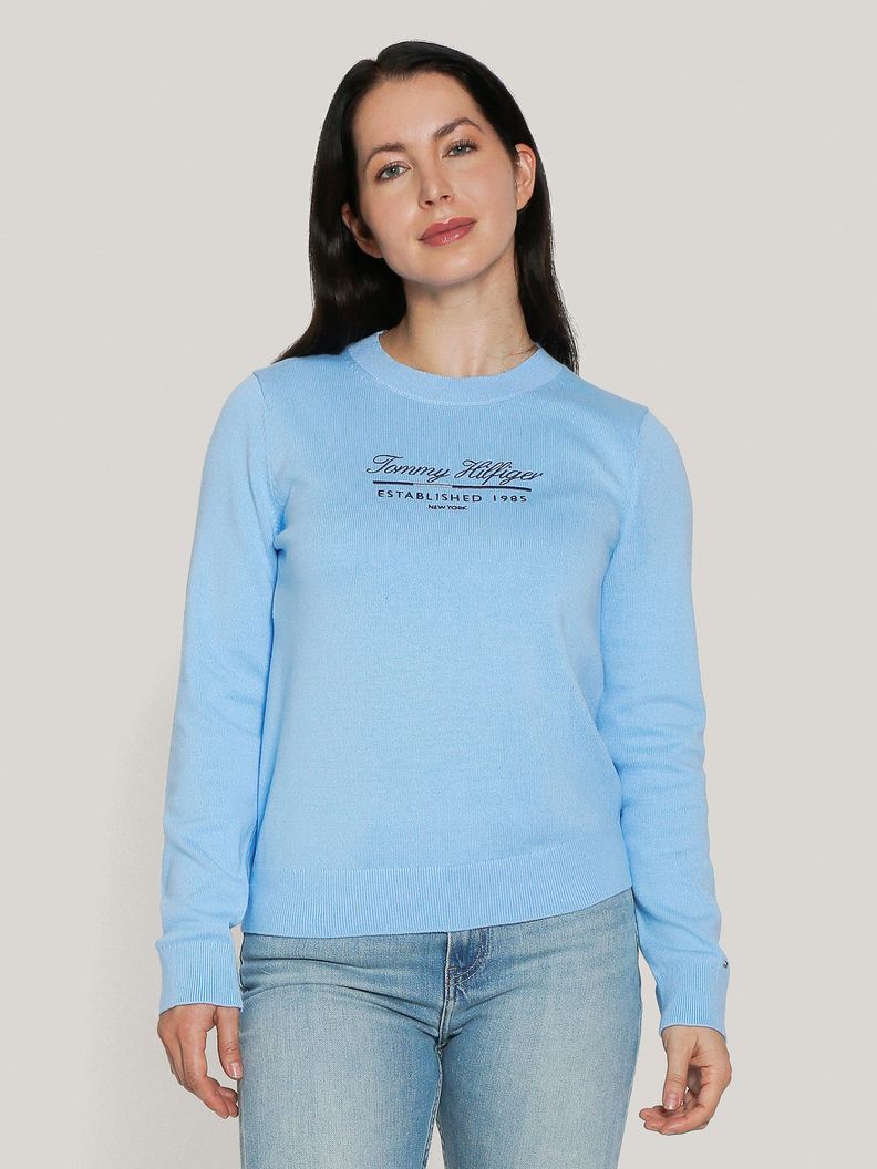 Sweater Script Graphic Logo Celeste Tommy Hilfiger