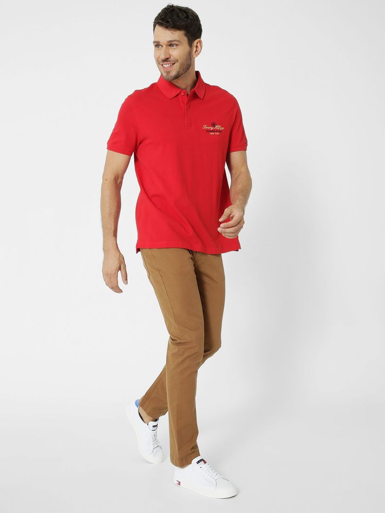Polo Icon Con Logo Rojo Tommy Hilfiger-1