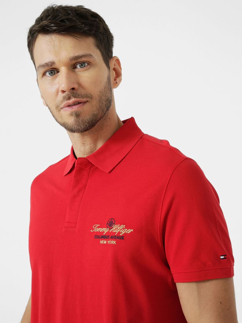 Polo Icon Con Logo Rojo Tommy Hilfiger-3