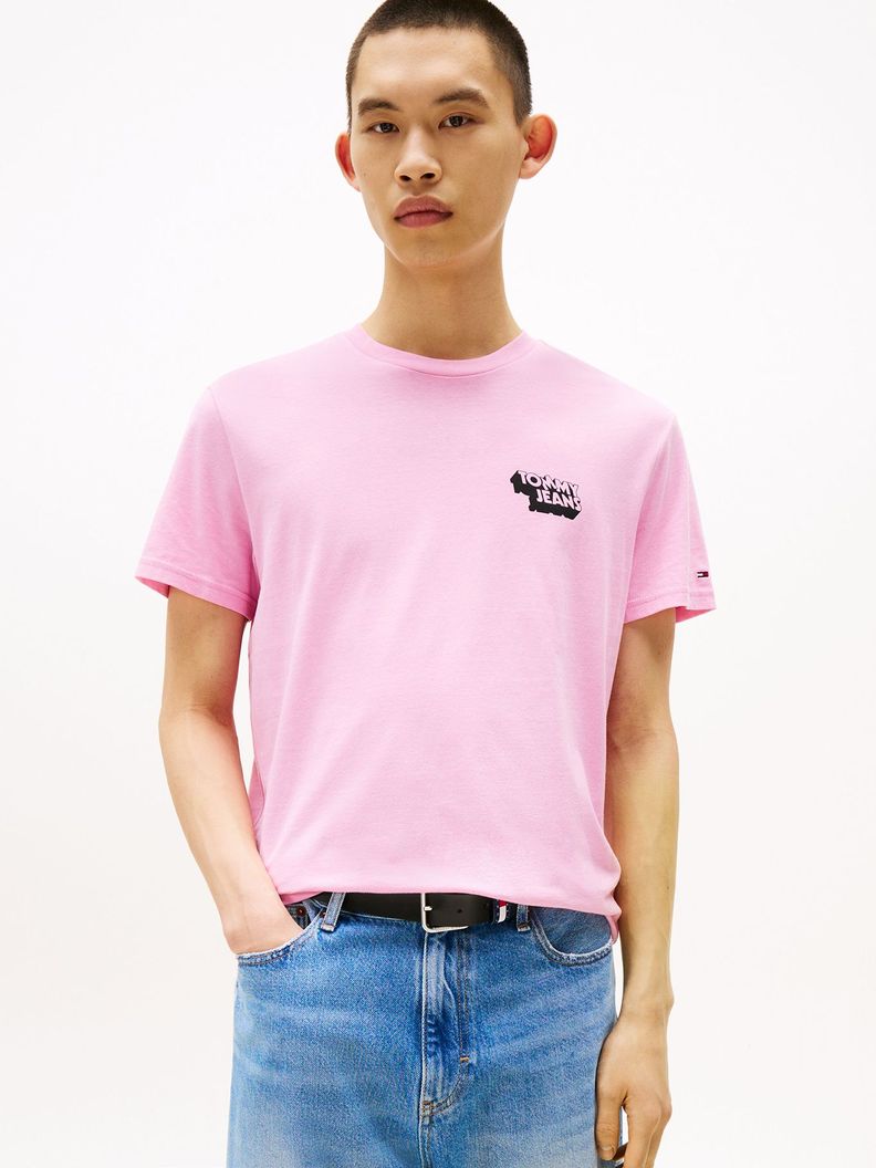 Polera Stack Logo Slim Fit Rosado S