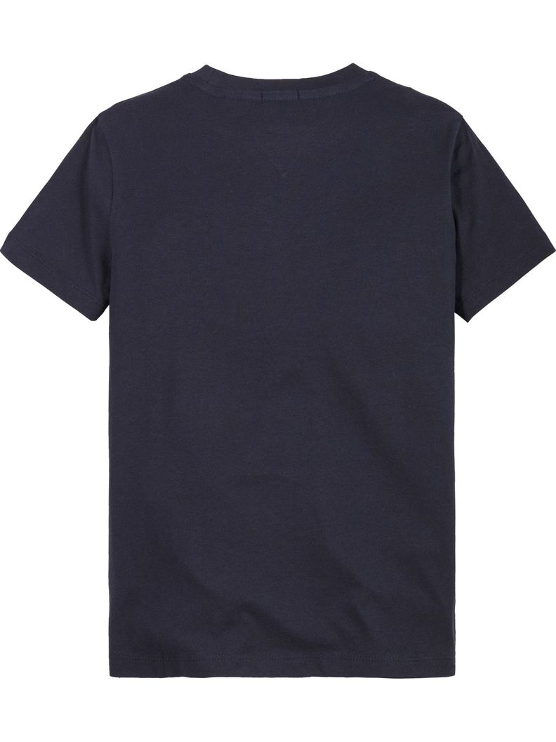 Polera De Niño Con Logo Vertical Azul Tommy Hilfiger-1