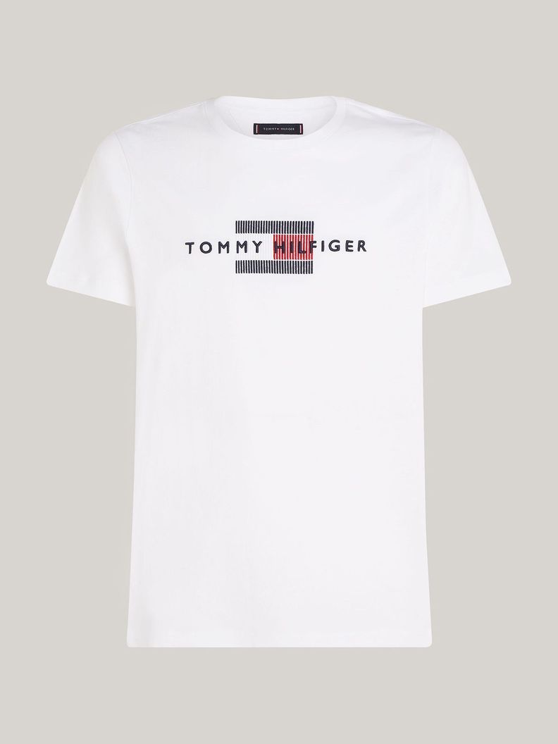 Polera Con Logo Flag Bordado Blanco Tommy Hilfiger-4