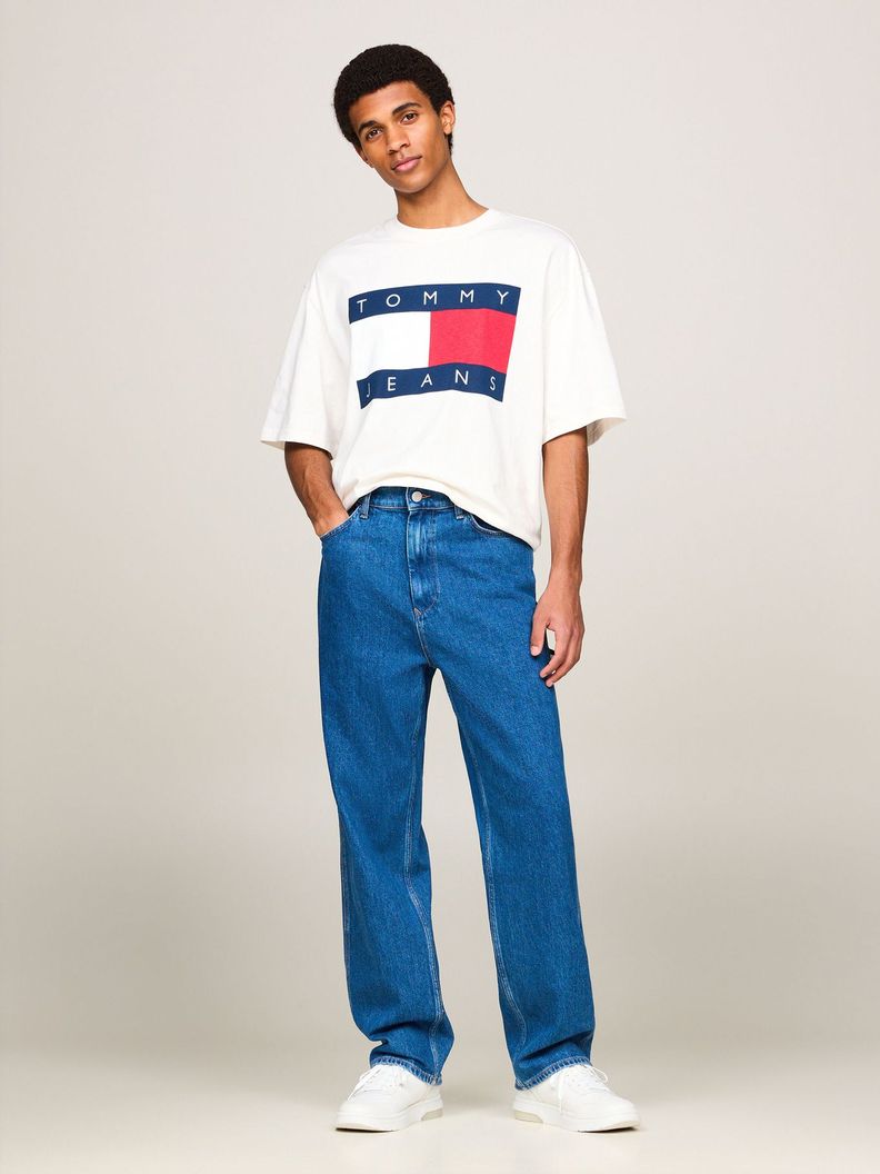 Polera  Oversize Parche Y Con Logo Blanco Tommy Jeans-1