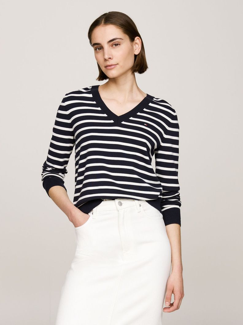 Sweater Solid V-Neck Multicolor Tommy Hilfiger-0