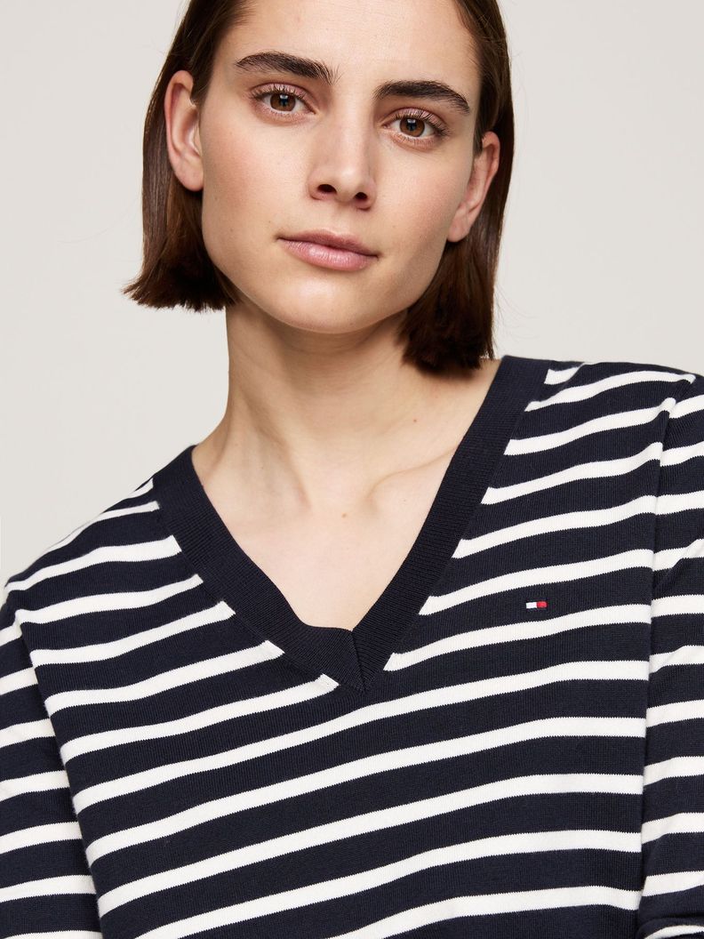 Sweater Solid V-Neck Multicolor Tommy Hilfiger-3