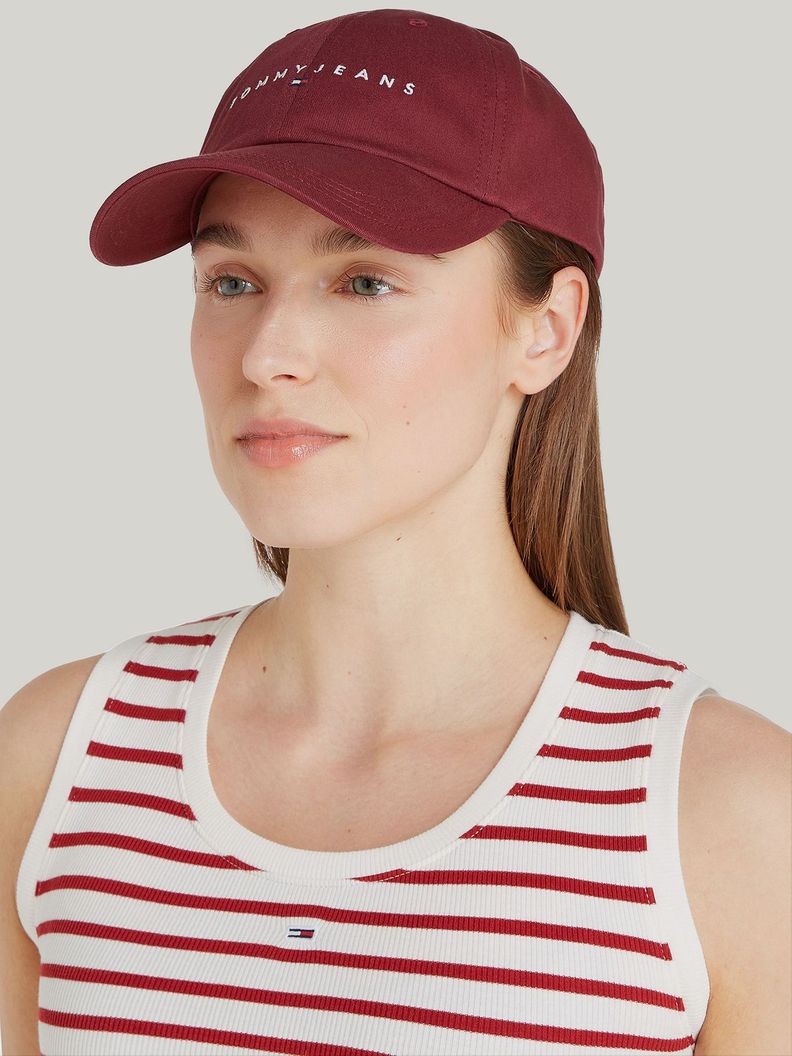 Jockey De Seis Paneles Con Logo Burdeo Tommy Hilfiger-1