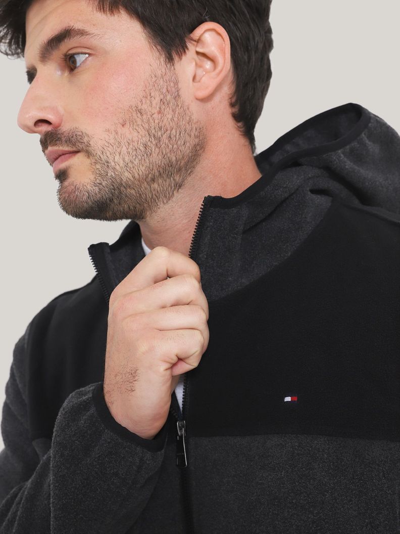 POLERÓN HOODIE DE POLAR CIERRE NEGRO TOMMY HILFIGER-3