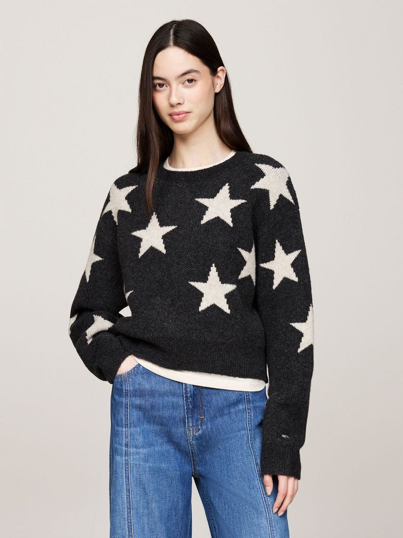 Sweater Con Diseño De Estrellas Negro Tommy Hilfiger-0