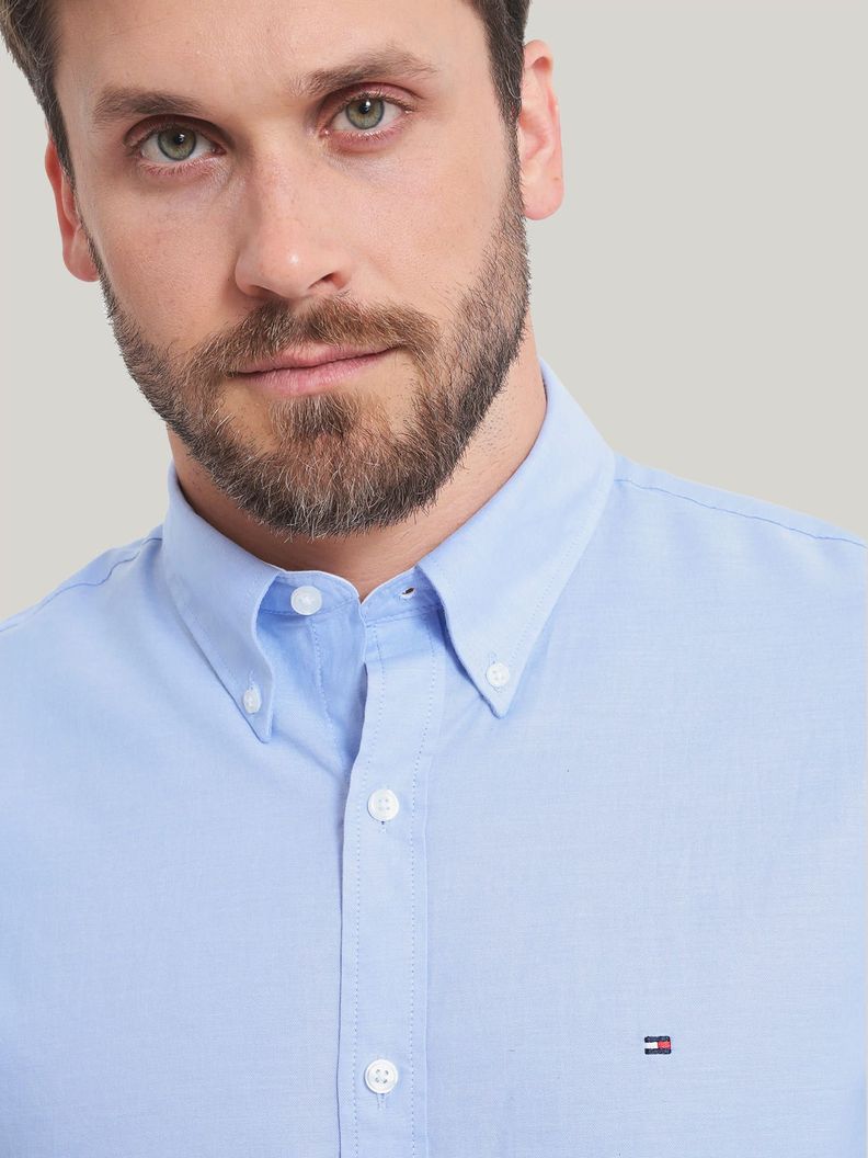 Camisa De Vestir Classic C Logo Celeste Tommy Hilfiger-1