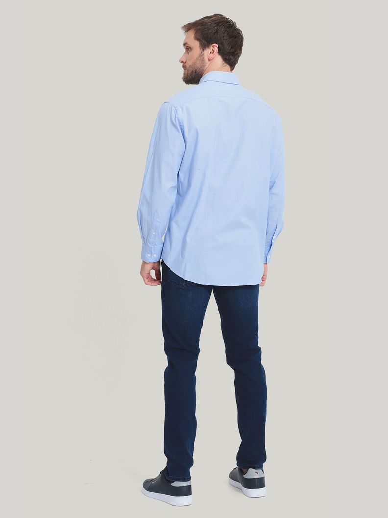 Camisa De Vestir Classic C Logo Celeste Tommy Hilfiger-3