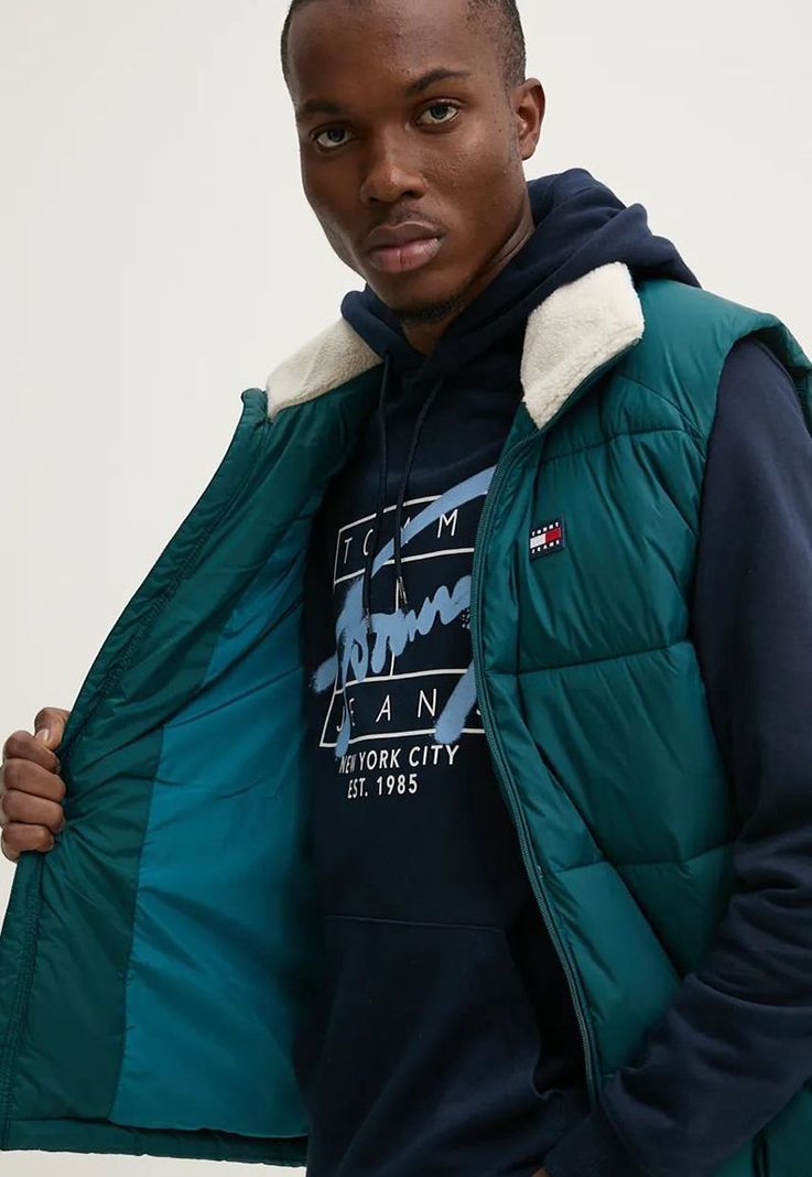 Parka Vest Acolchada y Cuello Alto Verde Tommy Hilfiger-5
