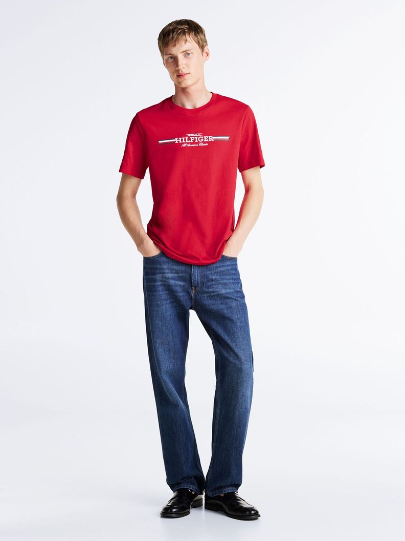 Polera Hilfiger Chest Stripe Logo Rojo Tommy Hilfiger-1