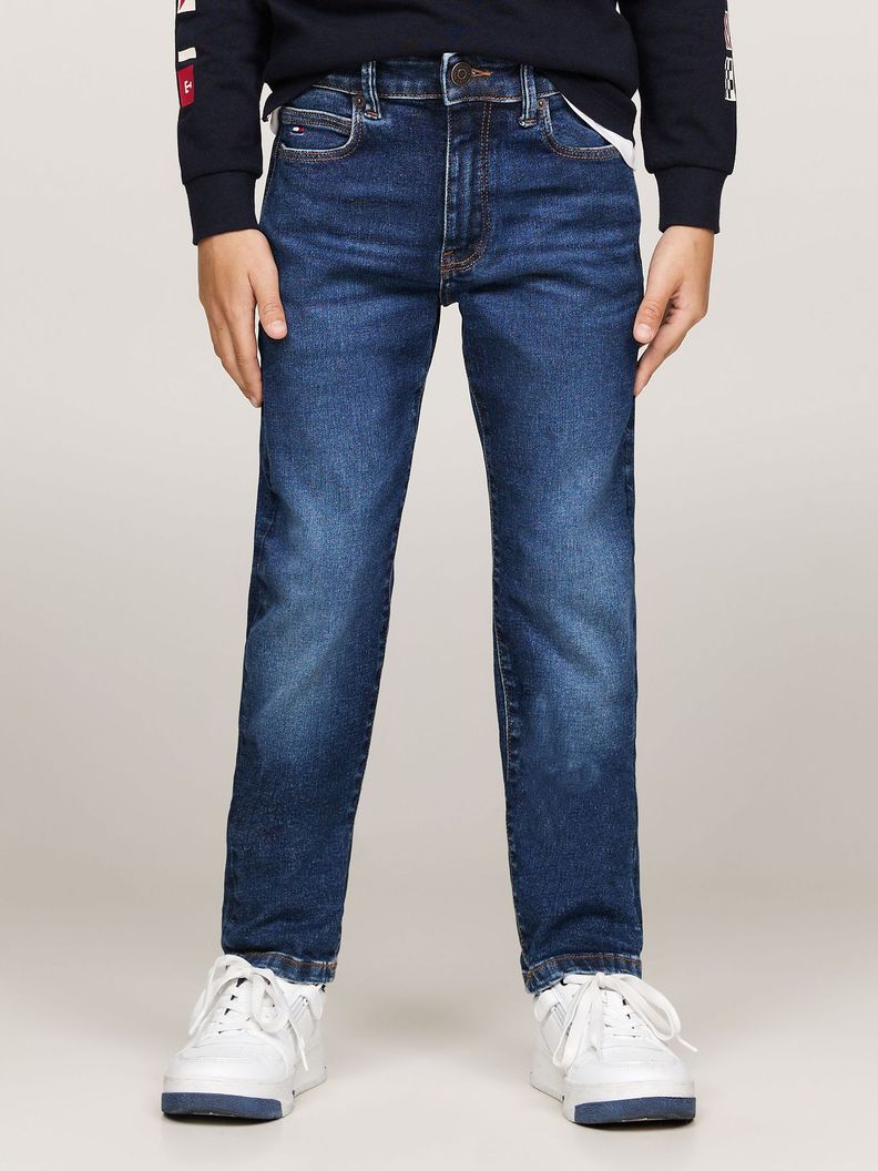 Jeans Rectos Desteñidos Azul Tommy Hilfiger-1