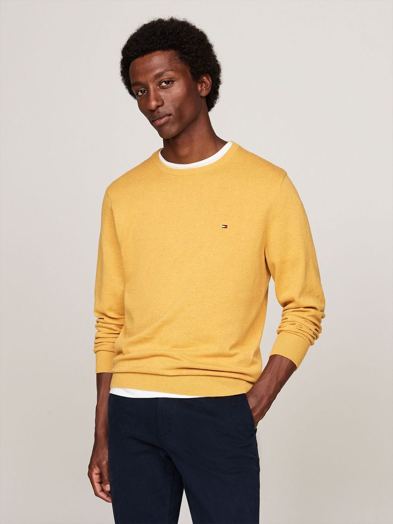 Sweater Básico Signature C-Neck Amarillo Tommy Hilfiger-0