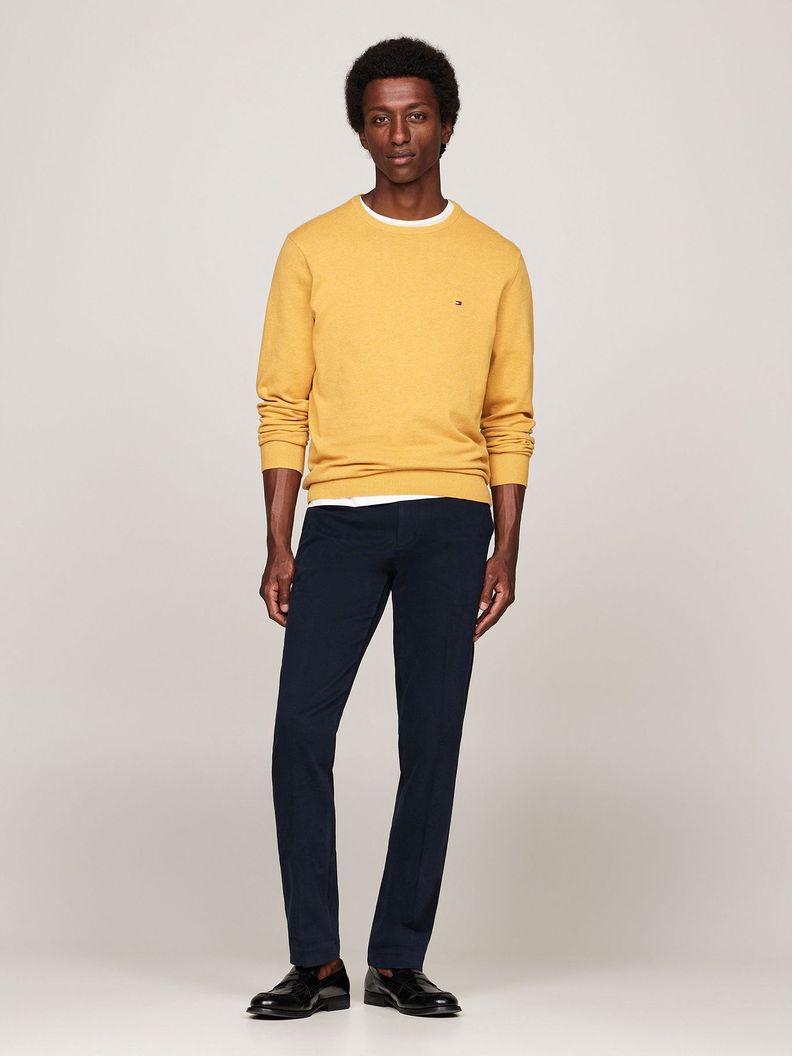 Sweater Básico Signature C-Neck Amarillo Tommy Hilfiger-1