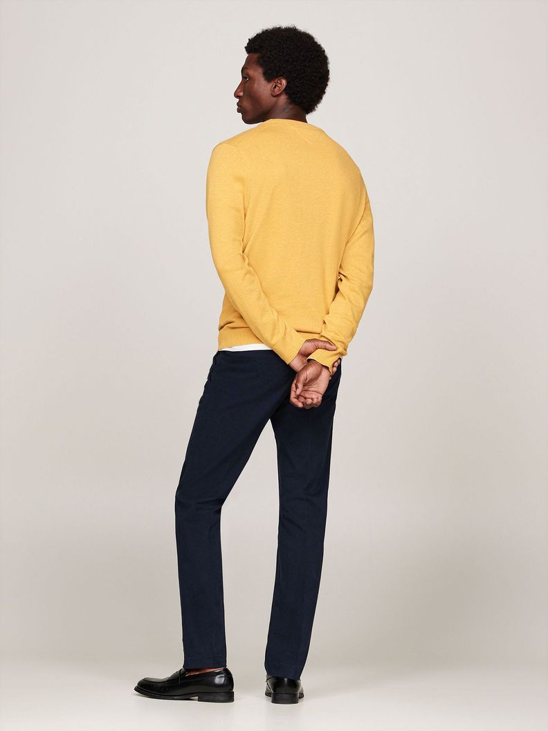 Sweater Básico Signature C-Neck Amarillo Tommy Hilfiger-2