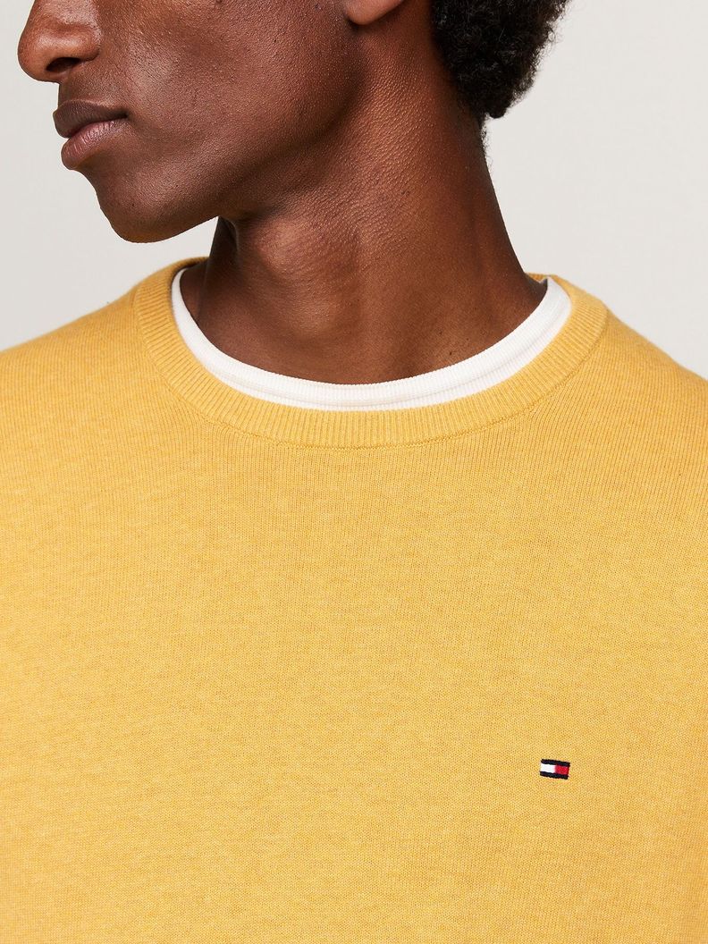 Sweater Básico Signature C-Neck Amarillo Tommy Hilfiger-3