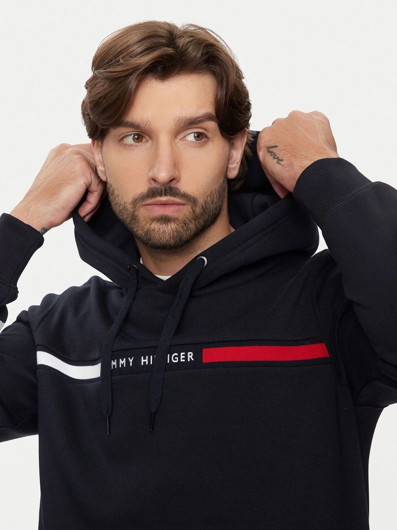 Polerón Hoodie Chest Logo Azul Tommy Hilfiger-3