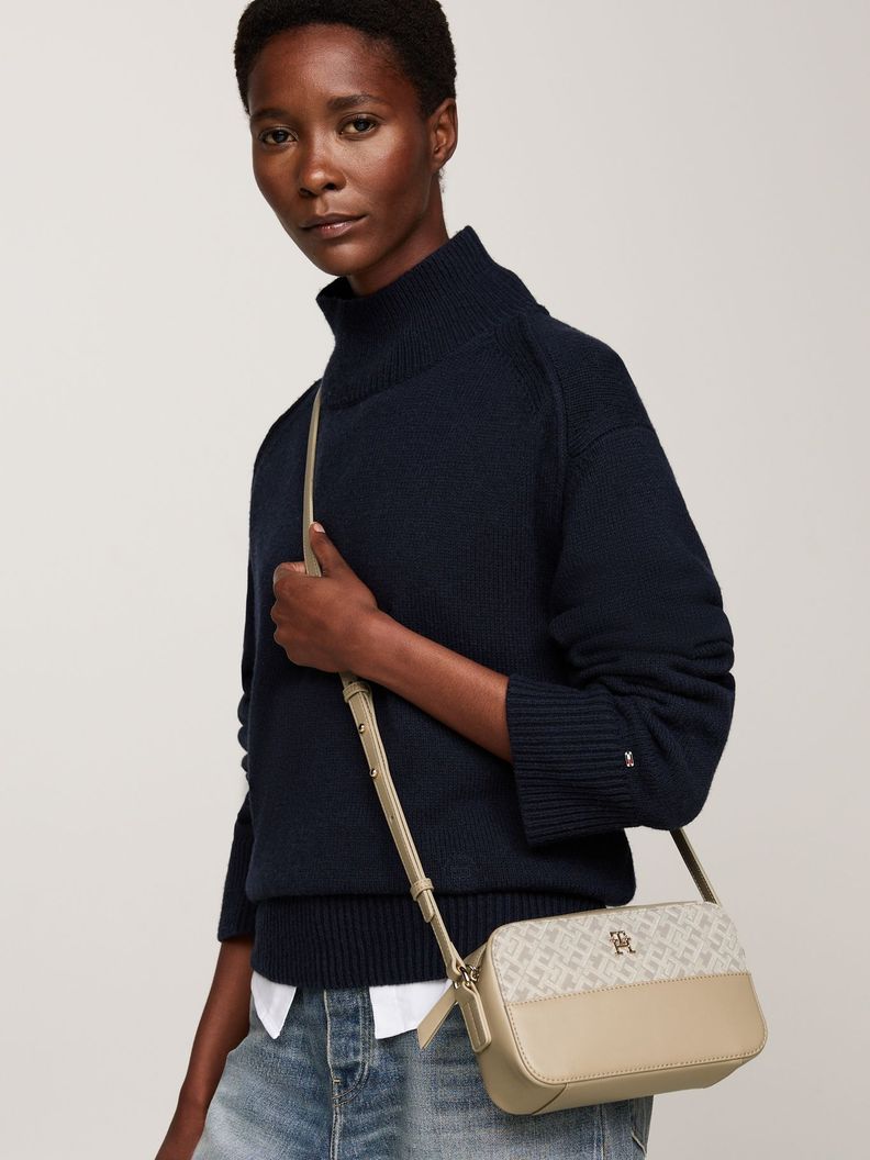 Bandolera Jacquard Monogram Beige Tommy Hilfiger-1