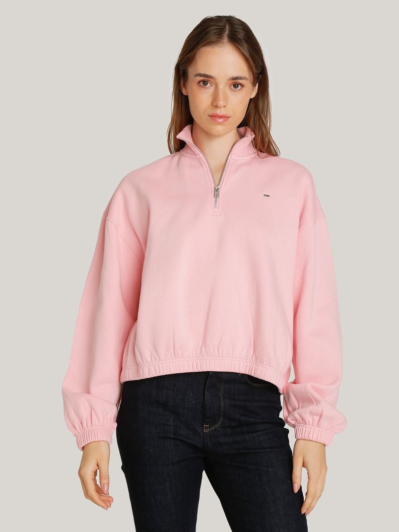 Polerón Cropped Con Cierre Rosado Tommy Hilfiger-0