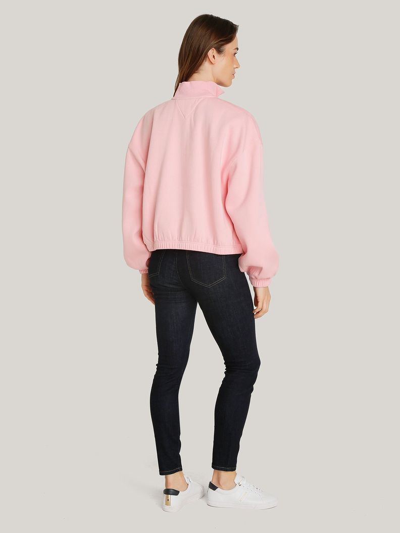 Polerón Cropped Con Cierre Rosado Tommy Hilfiger-2