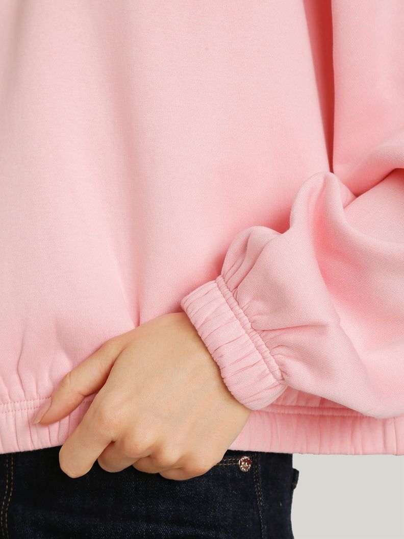 Polerón Cropped Con Cierre Rosado Tommy Hilfiger-4