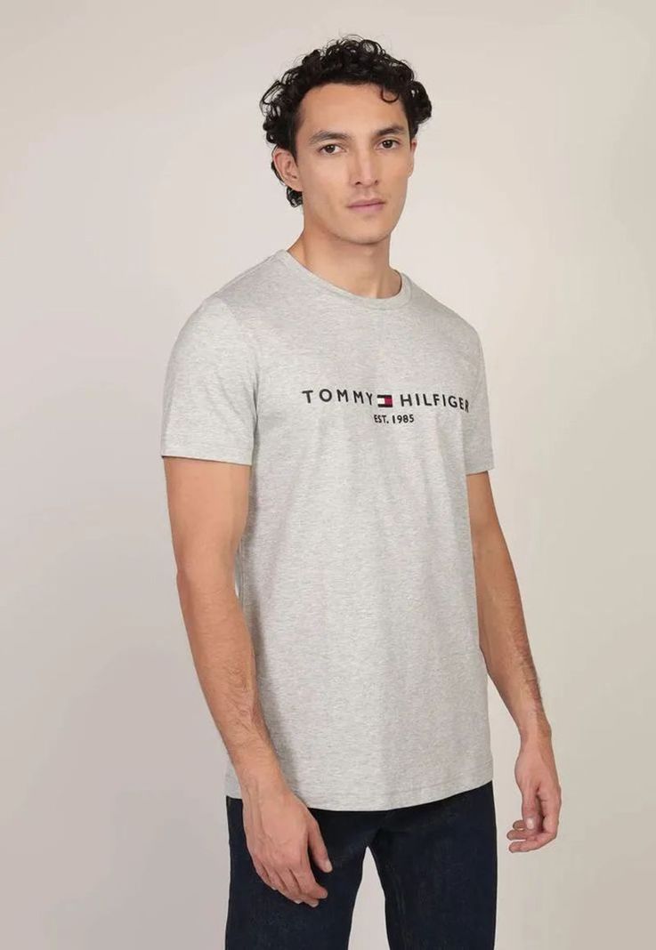 Polera Im Core Logo Slim Fit Gris Tommy Hilfiger-0