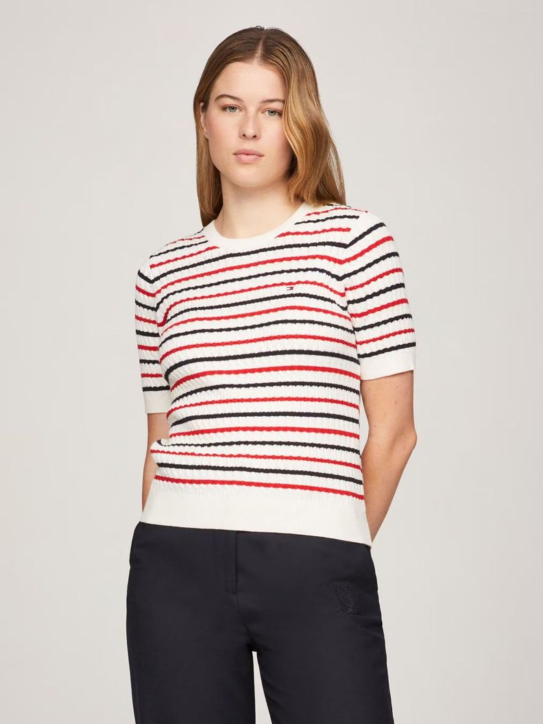 Sweater Tejido Cable Slim Fit Multicolor Tommy Hilfiger-0