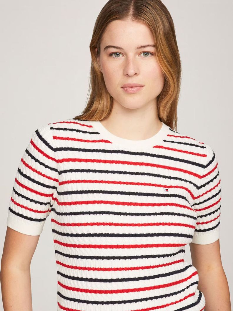 Sweater Tejido Cable Slim Fit Multicolor Tommy Hilfiger-3