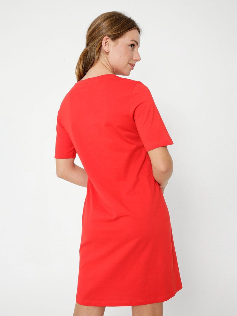 Vestido Camisero Con Logo Rojo Tommy Hilfiger-1