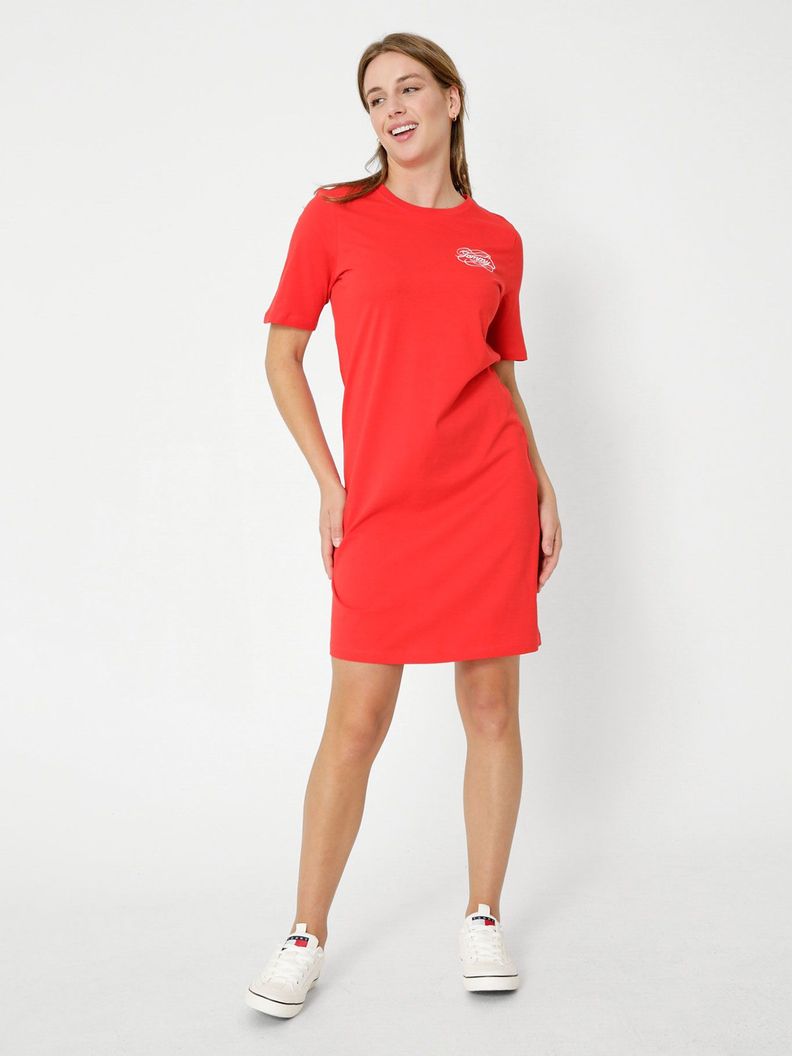 Vestido Camisero Con Logo Rojo Tommy Hilfiger-2