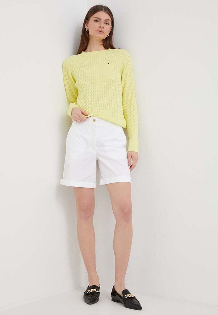Sweater Relaxed Punto Trenzado Amarillo Tommy Hilfiger-1