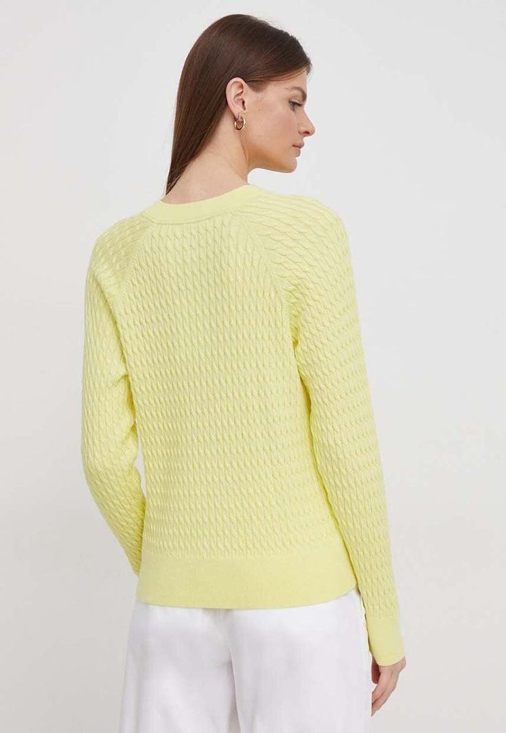 Sweater Relaxed Punto Trenzado Amarillo Tommy Hilfiger-2