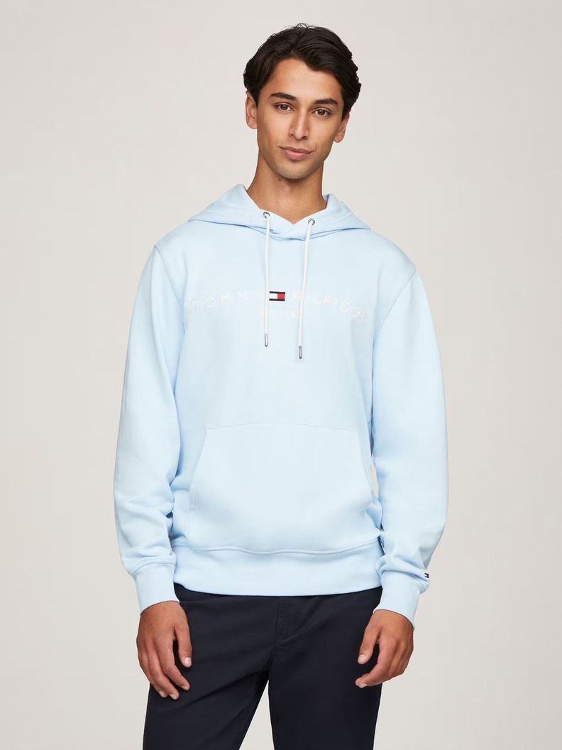Polerón Hoodie Essential Logo Celeste Tommy Hilfiger-0