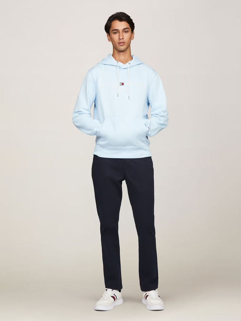 Polerón Hoodie Essential Logo Celeste Tommy Hilfiger-1