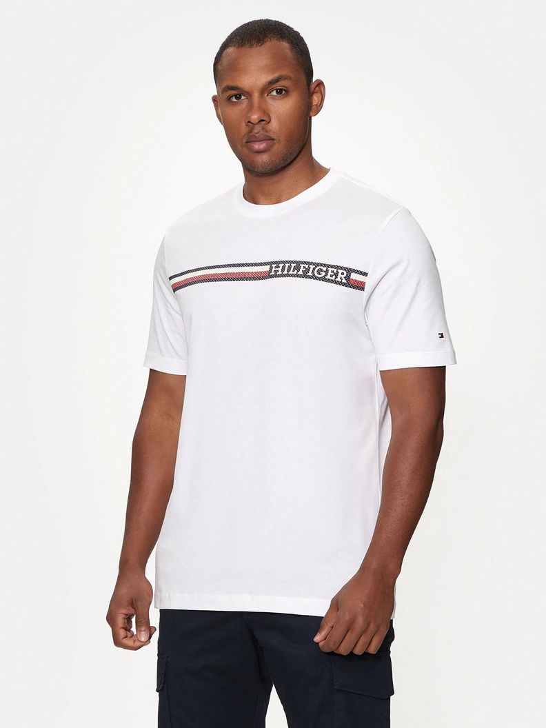 Polera Chest Stipe Con Logo Blanco Tommy Hilfiger-0