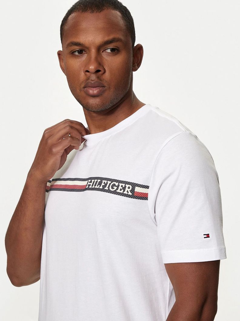 Polera Chest Stipe Con Logo Blanco Tommy Hilfiger-3