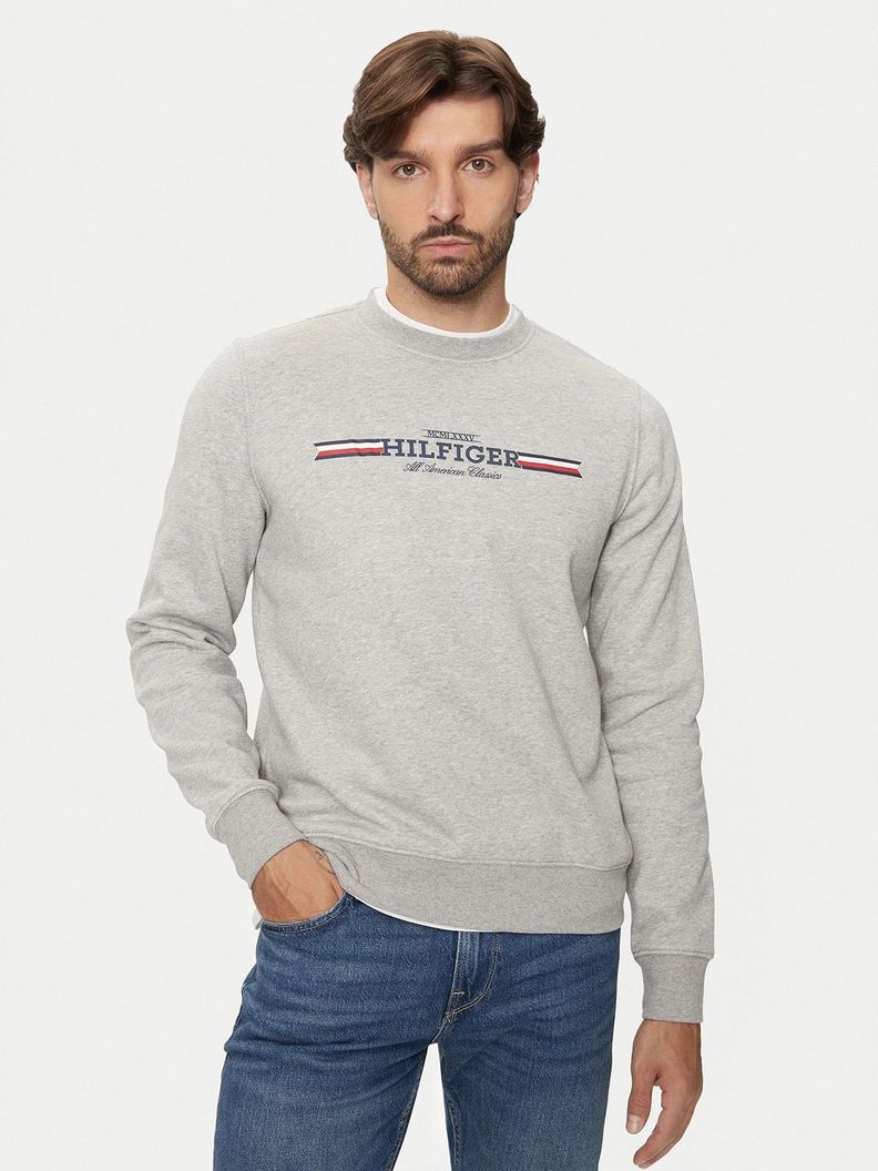 Polerón Stripe Logo Gris Tommy Hilfiger-0