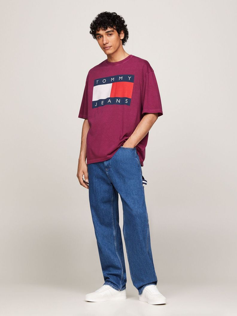 Polera  Oversize Con Parche Y  Logo Burdeo Tommy Jeans-1