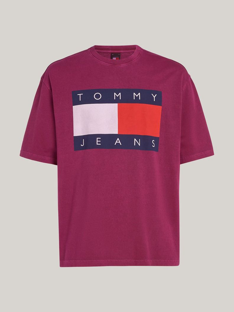 Polera  Oversize Con Parche Y  Logo Burdeo Tommy Jeans-4